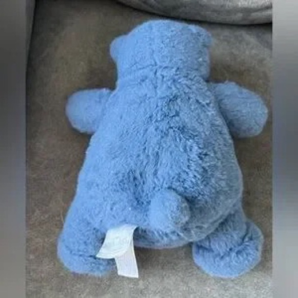Plush Blue Hippo Stuffed Animal - Soft Cuddly Toy for Kids - Picture 6 of 8